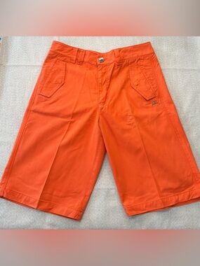 Tiziano Men’s Burnt Orange Twill Shorts - Size 36 - Rabbit Logo